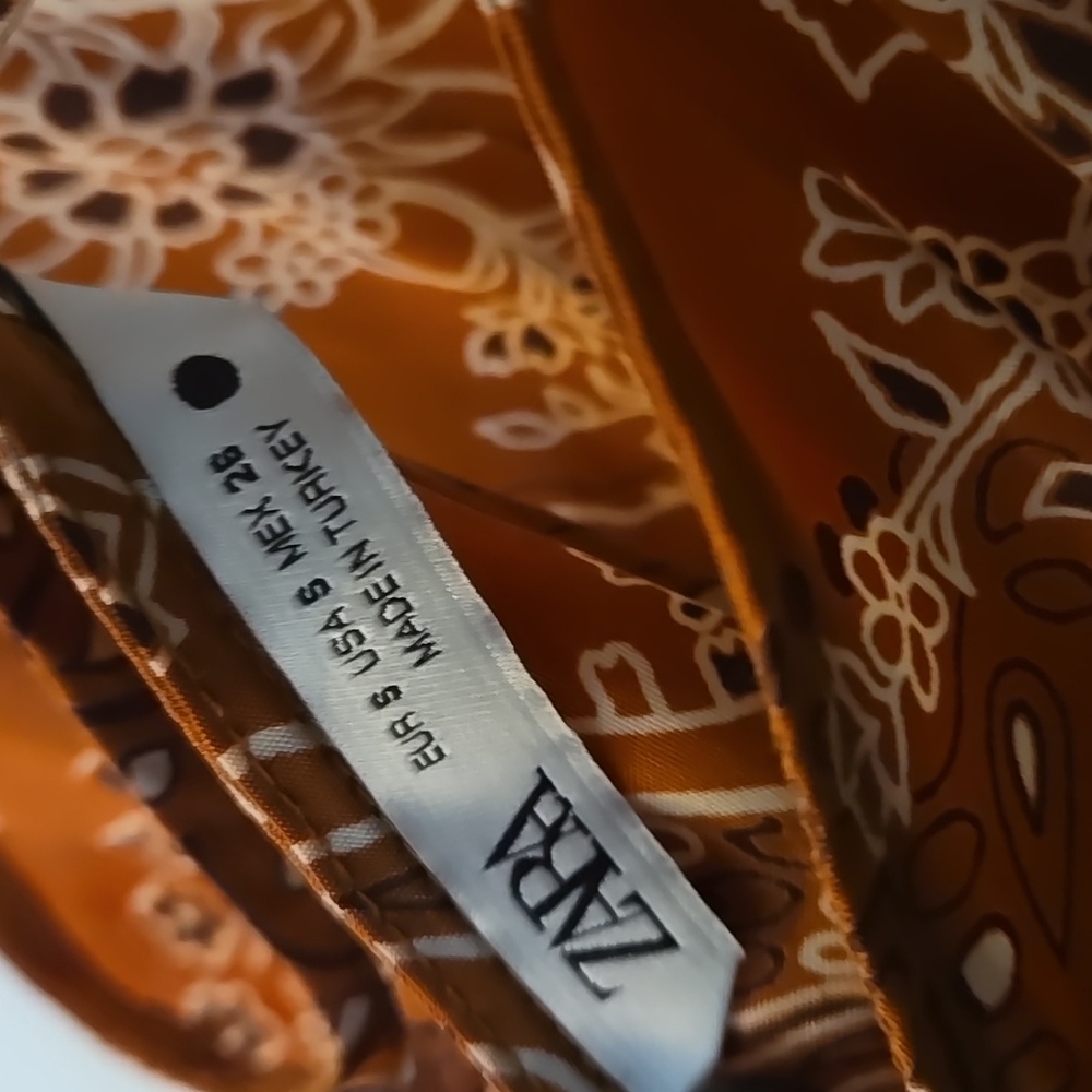 Zara Paisley Print Set in Brown NEW 🤎 Pants Size L, Top Size S (Runs Big) - Picture 7 of 7